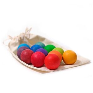 BOLAS DE MADERA COLORES 3,5CM 12 UNIDADES