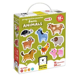 15 PUZZLES ANIMALES DE LA GRANJA DE 2 PIEZAS