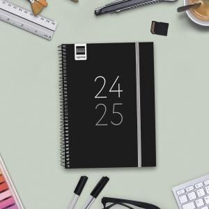 AGENDA ESPIRAL CUARTO SECUNDARIA NEGRO 2024-2025 DÍA PÁGINA