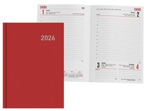 AGENDA ANUAL 2026 PARIS DIA PAGINA 15X21 ROJO INGRAF REF:356412