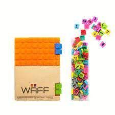 LIBRETA WAFF + LETRAS NARANJA 