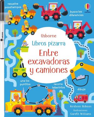 ENTRE EXCAVADORAS Y CAMIONES. LIBROS PIZARRA