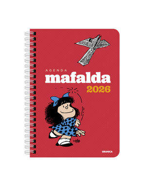 AGENDA ANILLADA MAFALDA 2026, COLUMNAS ROJA