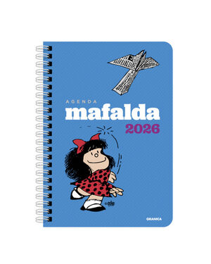 AGENDA MAFALDA 2026, ANILLADA COLUMNAS AZUL